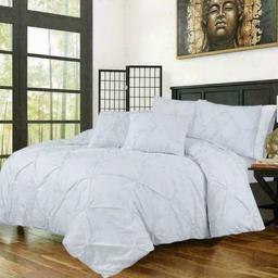 WHITE PINTUCK DUVET SET POLYCOTTON  SINGLE DOUBLE KING SUPER KING SIZE BEDDING

Message for full info and size prices :)