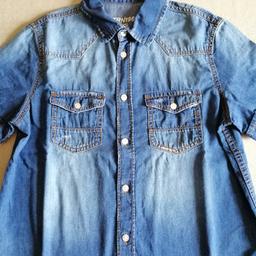 Camicia in Jeans bimbo maniche corte età 10-11 anni cm. 140-146 pari al nuovo