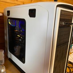 High end gaming pc for sale, comes with keyboard, mouse, webcam, mic, 2 monitors and a logic sound bar.

Ram:32GB DDR3 crucial ballstix sport (4 stock squad channel)
PSU:Gigabyte b700h 700w
GPU:Gigabyte RX480 8GB
CPU:Intel i7 4790k
1 x SSD:Samsung 850evo 500GB
1 x HDD:HITCHI HUA721010KLA300 1TB 7200rpm
1 x HHD:Weston digital WD10ezex 7200rpm
Motherboard:Fatal1ty Z97 killer
Case:Graphite series 600T mid-tower
Rgb fans
Disc drive
Card reader
USB 3 ports
WIFI adaptor.

WOULD SWAP FOR A GOOD LAPTOP