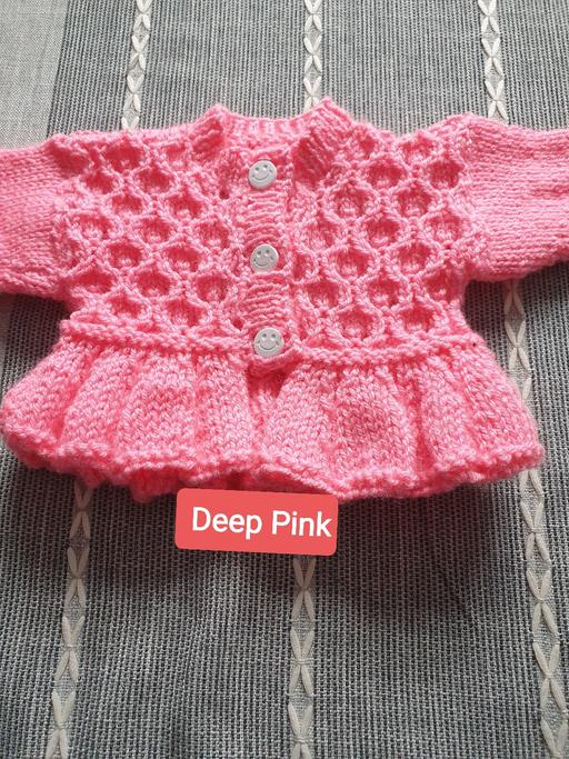Buy & Sell West Midlands Solihull - Photos for Hand Knitted Baby TC NB Frill Deep Pink