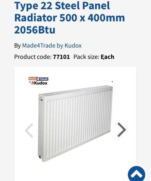 Buy & Sell Essex Basildon - Photos for Radiator 400mmx500mm type 22