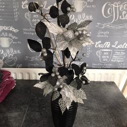 black and silver flowers