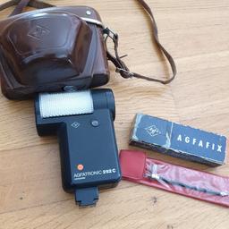 Ich verkaufe hier eine alte camera von agfa inklusive ledertasche, Blitz und selbstauslöser
wird leider nicht mehr verwendet
made in germany