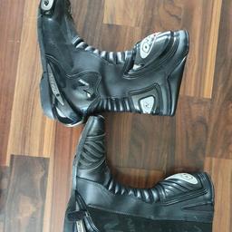 for sale my size 9 motorcycle boots they are in great condition. zips and velcro all working great.selling as got some new ones.
