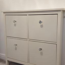 4 door hemnes IKEA shoe storage 
With Crystal knobs for handles (I do not have the original handles!) 

See photo off IKEA for dimensions. 
Cost £75 new from IKEA 

Good condition 
From a smoke free home
Collection only lower gornal