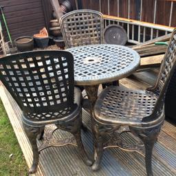 Tables and 4 chairs very good condition there only 3 chair out but I got one in my shed it’s 15 months old I want £20 or best offer please text me on 07429404441 as not on here very much it will come a part if you 