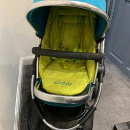 Well used Icandy pram. Can be used with a carseat and a carry cot.. and also can be converted into a double buggy with adapters( buy separately)
I mainly used it with a carseat. I have the carseat adapters too. Excellent and very comfortable pram.. 
not needed no-more so need it gone.
