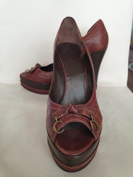 Buy & Sell West Yorkshire Leeds - Photos for Christian Dior Peep Toe Wedges - Brown