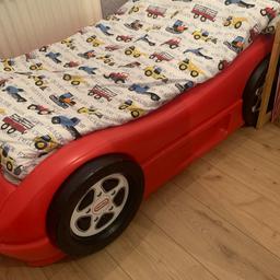 Car bed with new bedding 
New mattress only slept in few times