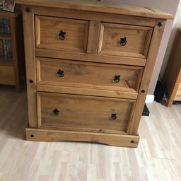 Mexican Pine Drawers 
2 Small Drawers 
1 Standard Draw 
1 Large Draw 
In Good Condition
Slight Fading To The Top
Can Be are Waxed Or Painted 
£40.00 Ono 
Collection Kegworth ASAP
No Holding