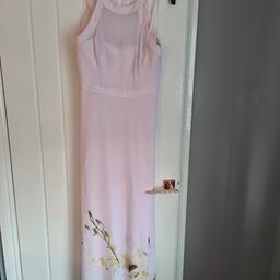 Immaculate condition baby pink long dress worn only once. Beautiful dress,unsure of size (photo of label in the photos) I'm a size 10 and it fitted me great. Comes from a smoke & pet free home. Any questions please ask😊