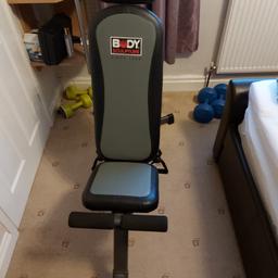 Body sculpture resistance workout bench. Great condition.  4 position backrest. multiple position arms with resistance bands. fixed leg bar. folds flat.