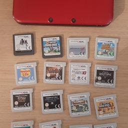 nintendo 3dsxl console with various games without case, charger not included, a few light scratches accept sensible offers