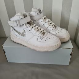 Nike air force 1 trainers 
customised with diamantés which will be easy to remove 
Good condition hardly been worn