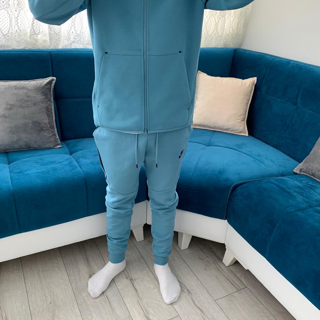 light blue old season tech fleece