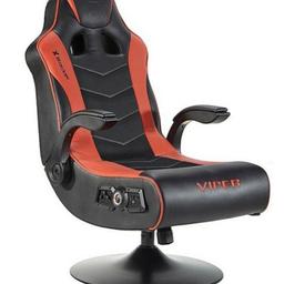 X Rocker Viper 2.1 DAC Pedestal Gaming Chair Audio Vibration Wireless Bluetooth 46M

Used, pre-loved item with a damage - torn at the front as shown in pictures. Otherwise, in great condition & fully functional. Easy fix. Comes with the accessories shown in pictures, without the box so collection in person would be required. 1/3 of RRP £199

The pictures above show the condition of the actual item you will receive. See manufacturer’s description below for more details & grab yourself a bargain!

***
Collection from NW2, Staples Corner Area or direct delivery within London from £14,99 via City Sprint. Delivery cost is subject to distance so please inquire before purchasing,

Depth: 81.5 CM
2.1 headrest mounted audio system with a base mounted subwoofer.
Included wireless transmitter can connect to any audio device or gaming console via optical, USB or 3.5mm connections.
Dedicated Tri-Motor vibration modules that provide extra immersion while playing games or watching movies