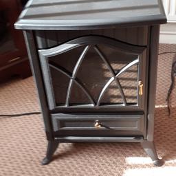 egl small electric fire black used once no longer needed collection only ls26