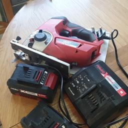 hi, this is my ozito/einhell 18v jigsaw with 2 batteries that hold full charge and charger.

2 other batteries available at extra cost.
