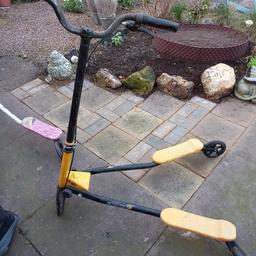 3 scooters 2 are for age 8+ and 1 is for age 4/5 the 2 bigger ones need a clean and the yellow one needs the brake adjusting,the smallest one is like new,selling all 3 together,collection only.NO offers.