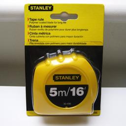 Stanley 5m/16' tape measure, polymer coated with high contrast blade. See pictures for details, new & sealed - Collect from Dukinfield SK16