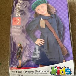 Suitable for anyone dressing up as a world war 2 evacuee. Age 7-9 years. Used once. Complete costume in original packaging