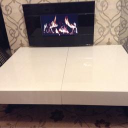 White Gloss Coffee Table extends to Dining Table
