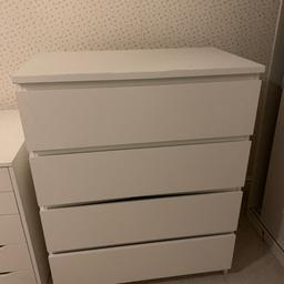 Nice set of sturdy drawers
One piece of wood in between one of the drawers has split - it doesn’t effect the use of the drawers and could easily be repaired if buyer wants to
Collection only