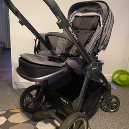 Included
Stroller
Carry Cot
Car Seat with new born insert
Changing bag
Parasol
ISO fix base
Rain covers for each section(stroller one has a couple of rips but works perfectly)
Chair Muff for stroller section
Couple of marks on the frame but hardly visible(can send picture on request)
Lovely condition and from smoke free home

We can drop items off if local x