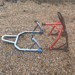 Motorcyle universal paddock stands front and back £25 each or £40 for both located south croydon front stand will fit most bikes