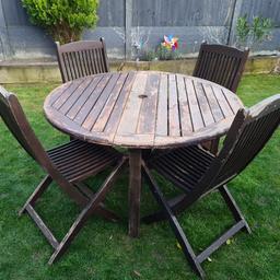 garden table and 4 chairs. needs TLC. ie: painting.
I have already sanded the table.
collection Woodford Green