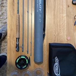 Shakespeare Agility 9’ #4. Airflow fly reel with floating line and 3 spare spools.  This rod is in excellent condition and only used once.