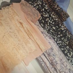 all size 12 
1 river Island top 
1 New look top 
1 new look dress 
1 coco boutique dress 
2 boo hoo dresses 

all never worn