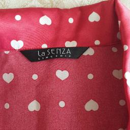 La senza red love heart themed silky pyjamas size small but fit 12-14 cost over £20 accept £5  like new