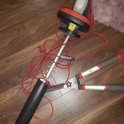Spear & Jackson S6066EH 66cm Corded Hedge Trimmer - 600W. (Argos £65) . Trimming perfectly .
Used only once. In very good condition . Almost new.
And
Wilko Garden Hedge Shears