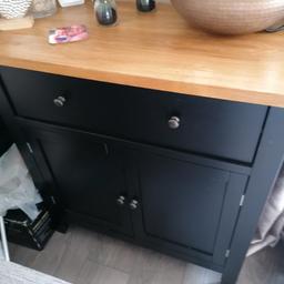 I have 2 of these hygena black cabinets with wood tops 31.5 inches inches wide 33.5 inches high 16inches deep price is for EACH ONE sold together or separately collection tw14 no offers 