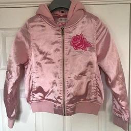 Girls H&M hooded pink jacket age 9-10