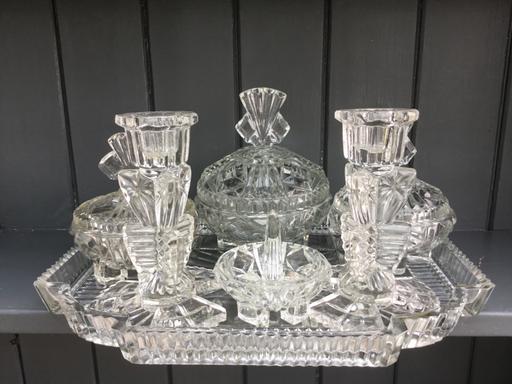 Buy & Sell Suffolk East Suffolk - Photos for Art Deco Vintage Glass Dressing Table Set