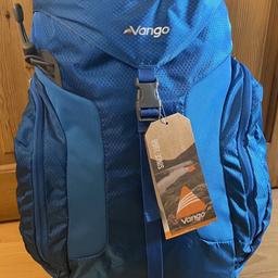 Brand new with original labels. Vango Trail 35 litre rucksack perfect for ramblers/ walkers to to explore the great outdoors or simply for everyday use. 2 x zipped side pockets, 1 zipped lid pocket, walking pole holder, breathable back system, and hydration compatible. Size when packed:- height 53cm x width 36cm x depth 24cm. Weight 820g empty RRP £35.00