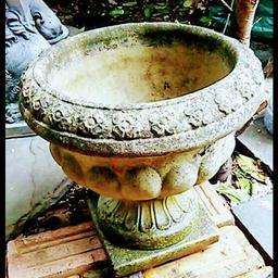 Pair of vintage sandstone planter urns size is approximately 15 inches high x 15 inches diameter. BUYER COLLECTS PLEASE CASH ON COLLECTION B66 RE GOVERNMENT ENFORCEMENT ACTION POLICY IS IN PLACE RE NO SOCIAL CONTACT THANKS. THIS ITEM IS COLLECTION ONLY. SOCIAL DISTANCING MEASURES ADHERED...