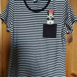 Black & white Minnie & Mickey Mouse t-shirt size 18 by George. used condition.