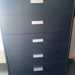 5 drawer chest £20
2 drawer bed side table £10