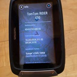 TomTom Rider 450 inkl. Zubehör. Audio per Bluetooth, Smartphone Connected, USB, Fahrzeughalterung, Motorradhalterung, RAM/Halterung, Ladekabel wasserfest usw.