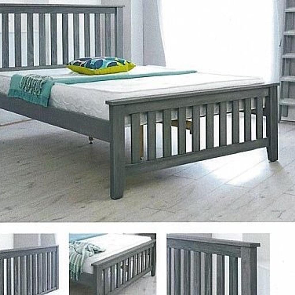 LOUIS DARK GREY WOODEN BED FRAME KING SIZE in S65 1sl Rotherham für