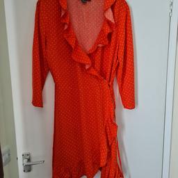Red wrap dress size 12