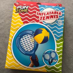 Inflatable Tennis Game  Set - Comes with  two plastic tennis rackets and a ball. Can be played in water. Collection only from Dudley DY1 - sorry no delivery or posting. Check out my other items.