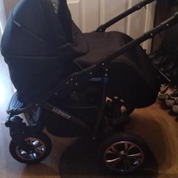 used just for a few weeks but in good condition.
cost over £300 when i bought it.
car seat.
carry cot.
pushchair.
changing mat (unused).
mosquito net.
rain cover.
changing bag.
cup holder.
already dropped the price so no lower offers please.
collection only. . thanks