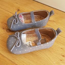 M&S girls pram shoes 3-6m worn once, in excellent condition.  Collection from Ribchester or happy to post for postage fees.