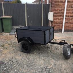 Small trailer which we no longer need. In good condition. Dimensions are 48inchs length by 31inchs width & 20inchs deep. The lid is detachable. Any questions please do ask. Need gone ASAP. Don’t actually no the year but had to put a year in to proceed with the listing. Does have a spare wheel but it has a puncture so will need a repair.
