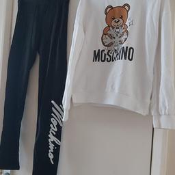 Designer Moschino Girls Top and Leggings Age 14 
Good Condition