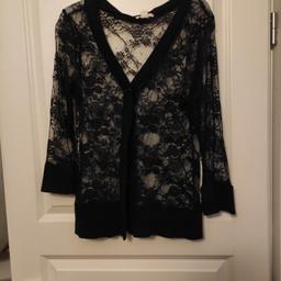 Damen Bluse in XL (Größe 44); transparent, nur 1 x getragen,neuwertig, schwarz